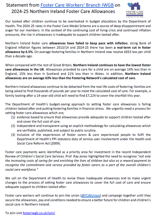 Foster Care Workers Union, a branch of the IWGB tweet media