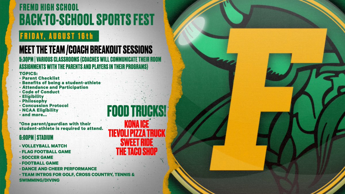 Welcome to the 24/25 Athletic Season!

Check out our Athletic newsletter for more info!!
Link: secure.smore.com/n/my1u9

This edition includes:
✅ Day 1 Fall Season Infosheet!
✅ Parent Checklist!
✅ Back-to-School Sports Fest!

#leavealegacy