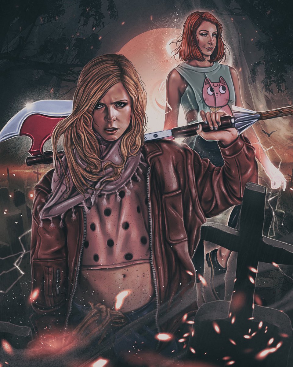 lazmarquez's tweet image. A couple of pieces of “Buffy” artwork I’ve done as commissions that I really wish would have been a comic book cover, my childhood dream. If you like these &amp;amp; want to see me make a dream come true, please share and use this platform for positivity, like it used to be! 🖤