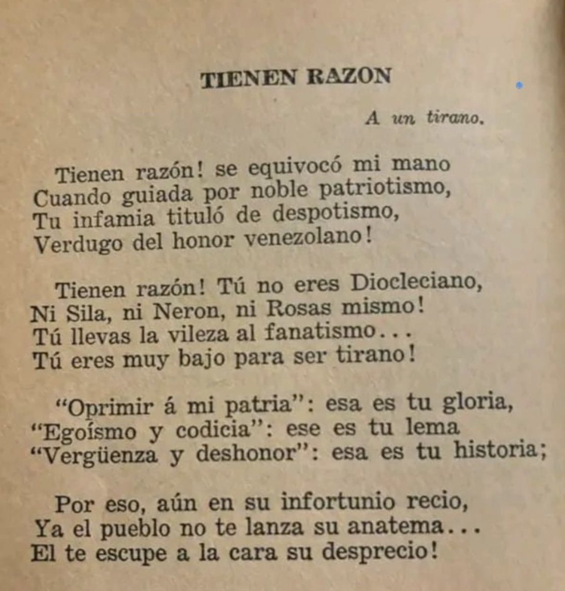 Recordemos a Pérez Bonalde con su poema al Tirano