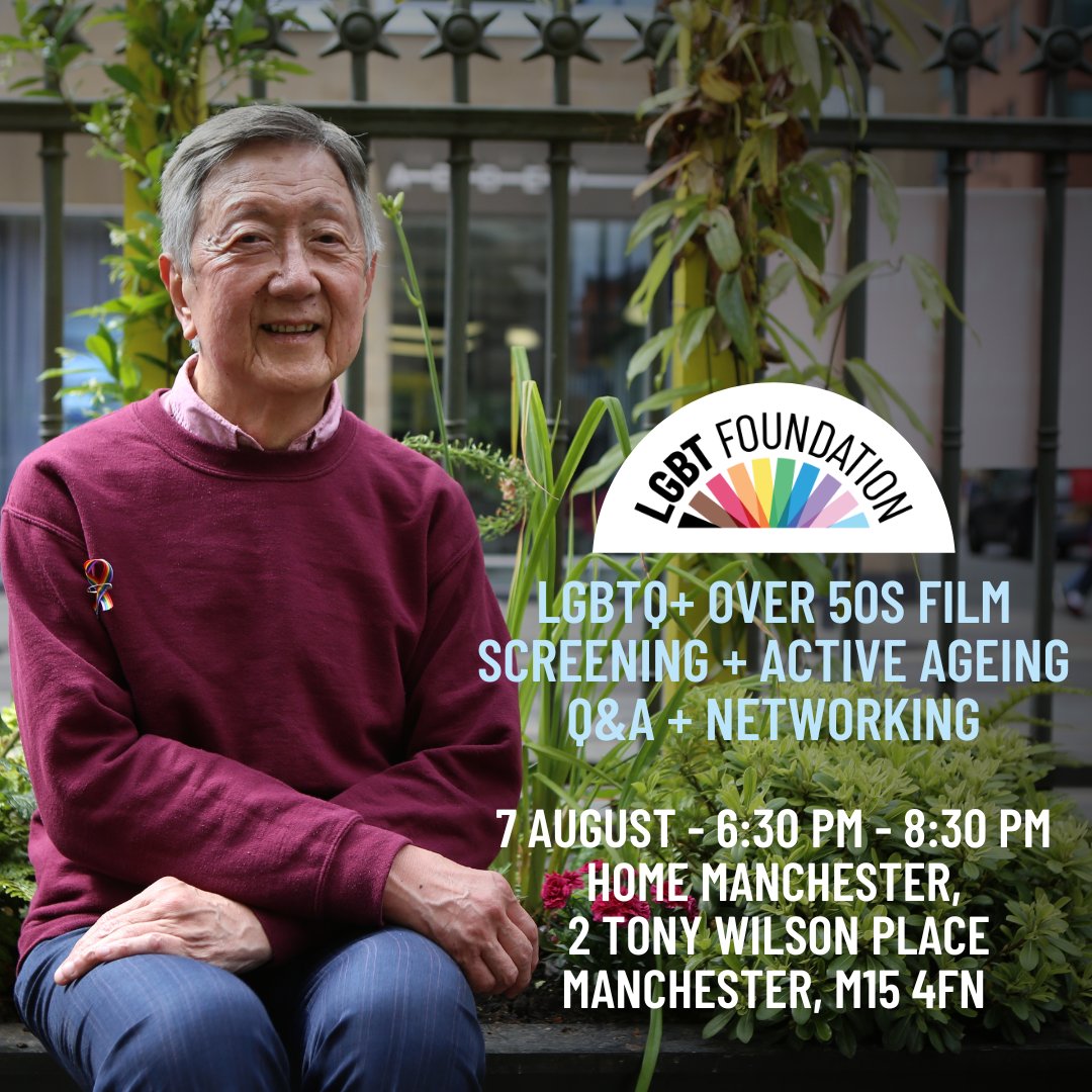Join LGBT Foundation’s Pride in Ageing programme for a special summer get-together celebrating LGBTQ+ over 50s in Greater Manchester! 🎉

📅 7 Aug 2024, 6:30-8:30 pm
🏷️ Free
📍 HOME Manchester, 2 Tony Wilson Place

Free tickets: lgbt.foundation/event/over-50s…