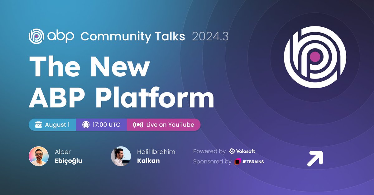 abpframework's tweet photo. 📢 Last 3 Days to ABP Community Talks 2024.3!
Join us to learn about the new ABP Platform!
🗓️ on August 1, 2024 at 17:00 UTC.

Register from 👉 https://t.co/o99c8cE4nM
#dotnet #abpframework #abpplatform #ABPCommunityTalks https://t.co/YVA0g231E0