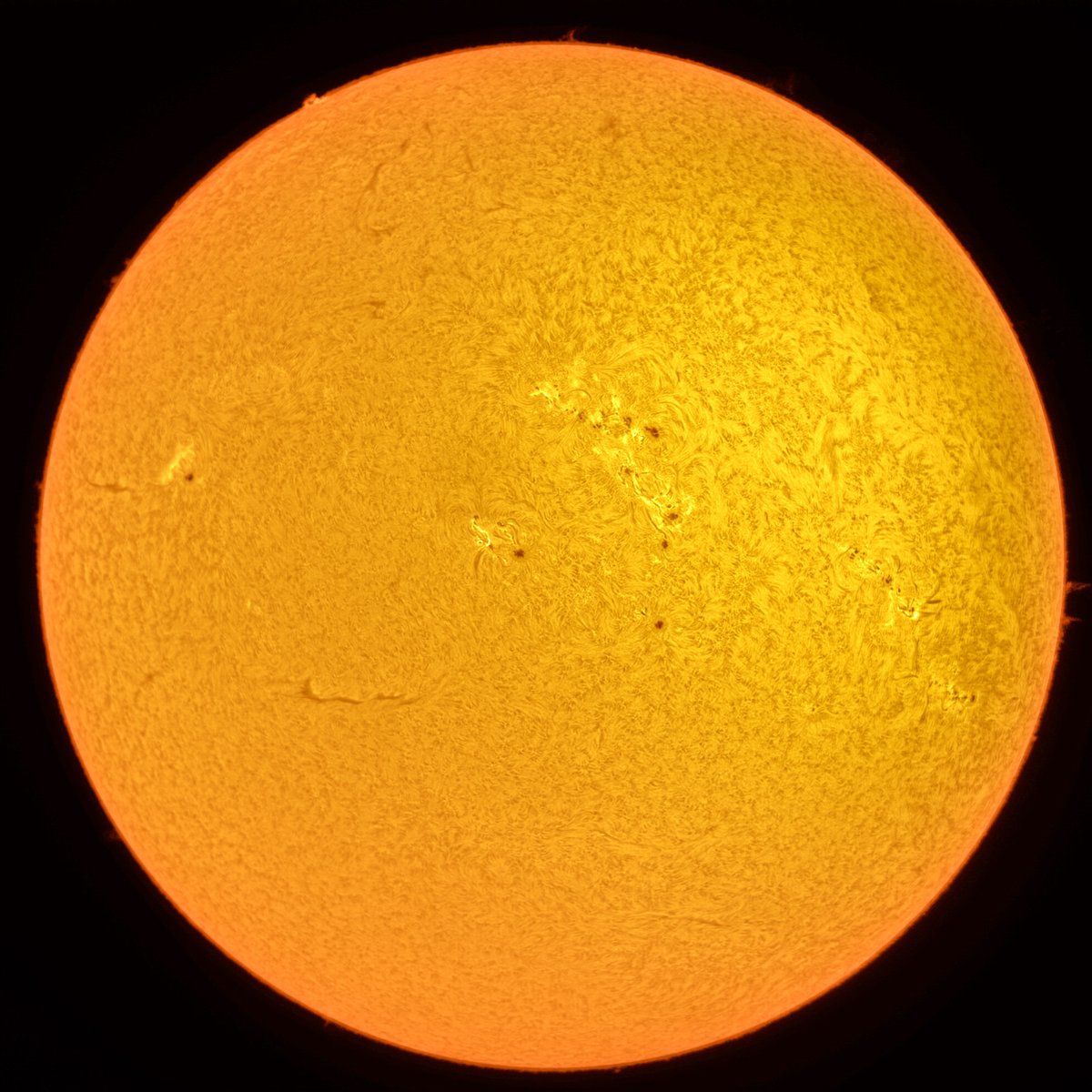 pbaumg's tweet photo. Die Sonne heute Mittag. Aufgenommen mit dem LUNT LS60THa und einer ZWO ASI178MM Kamera.
#sun #astrophotography #zwo #LUNT https://t.co/maEj46Q5D1