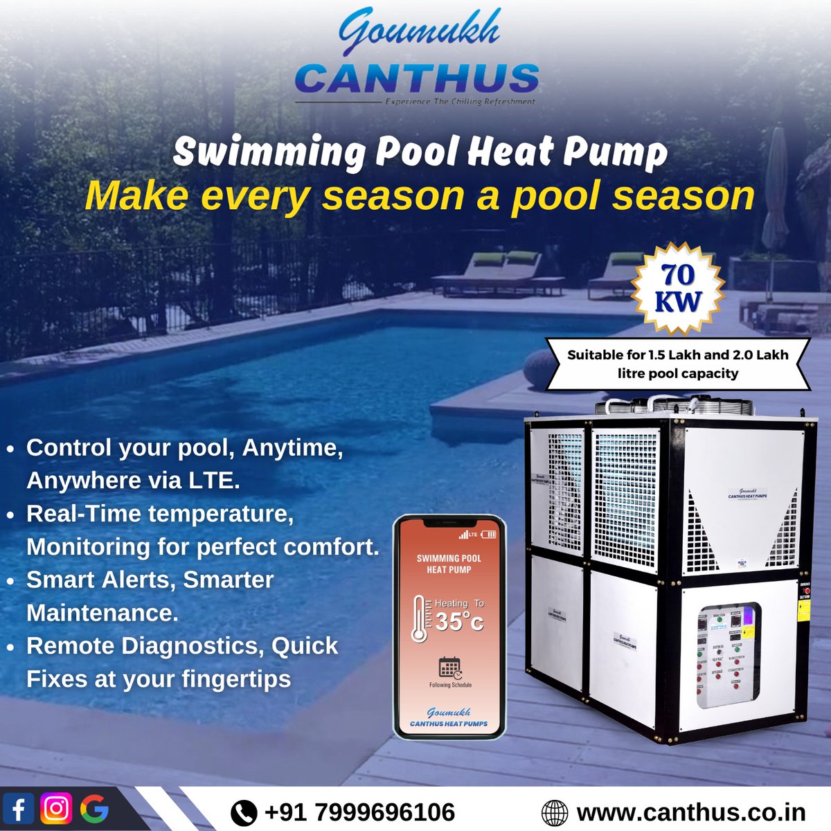 goumukhcantus's tweet image. Take control of your swimming pool with our advanced Heat Pump.
.
.
#GoumukhCanthus #SwimmingPoolHeatPump #PoolTemperatureControl #SmartPoolTech #RealTimeTemperature #RemoteDiagnostics #PoolComfort #InnovativePoolTech #PoolMaintenance #TemperatureManagement