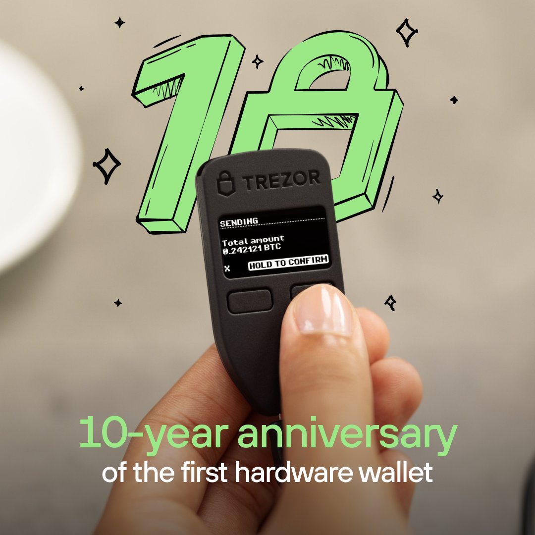 Happy 10th Anniversary, Hardware Wallets! 🎂 

In 2014, the first cryptocurrency hardware wallet hit the market, revolutionizing how we secure our digital assets. 🔒

To celebrate this anniversary, we’re launching #selfcustodyweek! Starting today, we’ll dedicate a week to