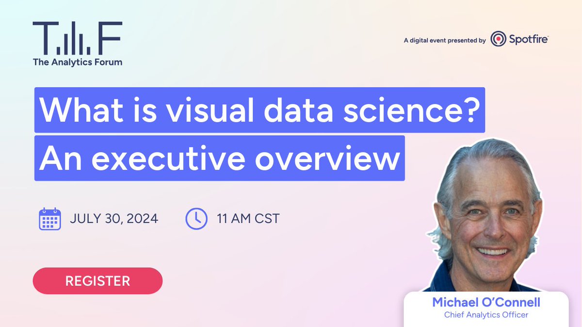 Have you grabbed your seat for our #TAFWebinarSeries kick off tomorrow? Be sure to register and add the webinar to your calendar to learn all about #VisualDataScience. See you tomorrow! bit.ly/3yal9BE