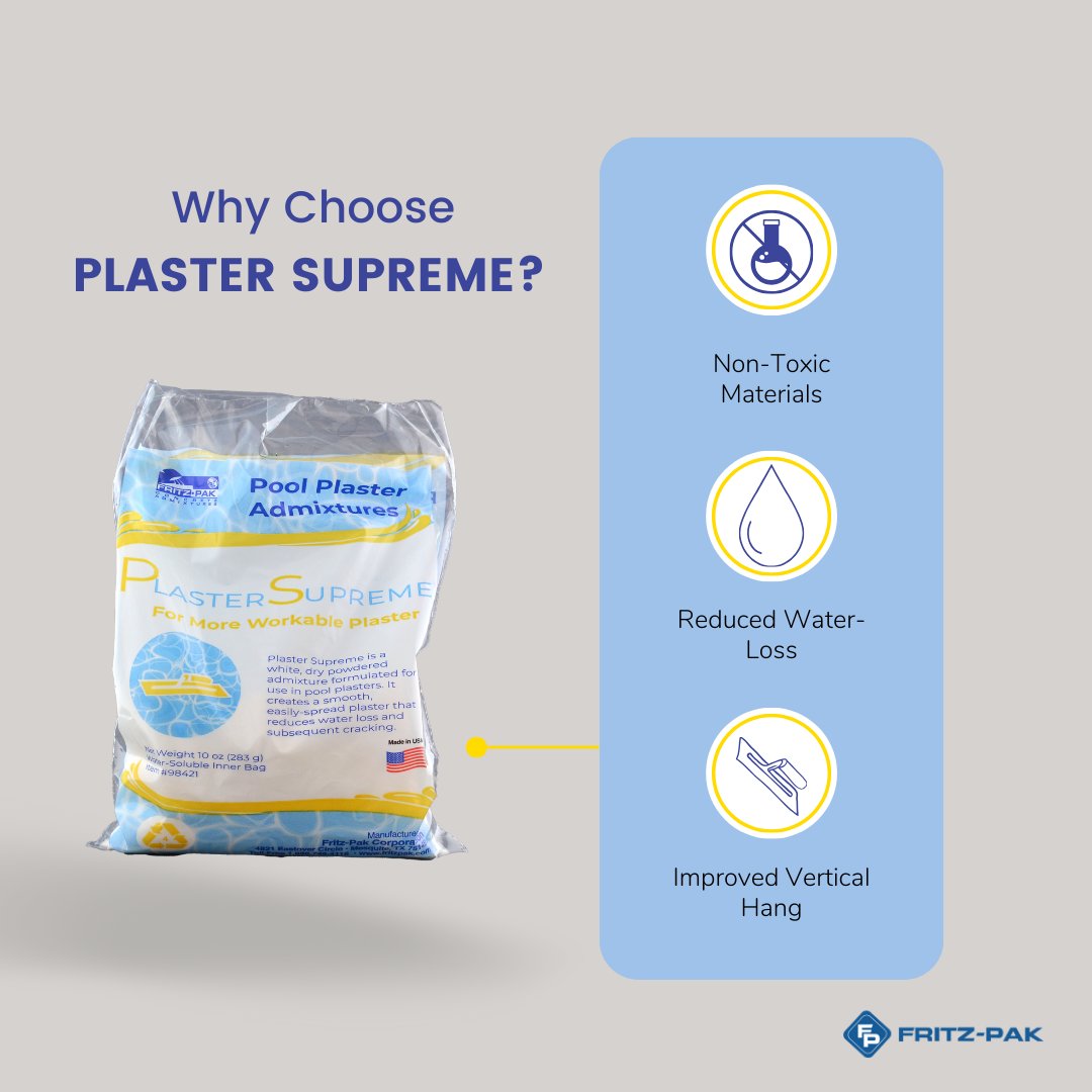 fritz_pak's tweet image. Create beautiful pool finishes when you use Fritz-Pak's Plaster Supreme in the plaster mix. Go to fritzpak.com/store/  to learn more or order you a case today! #poolplaster #poolplastering #plastering #plastermaster