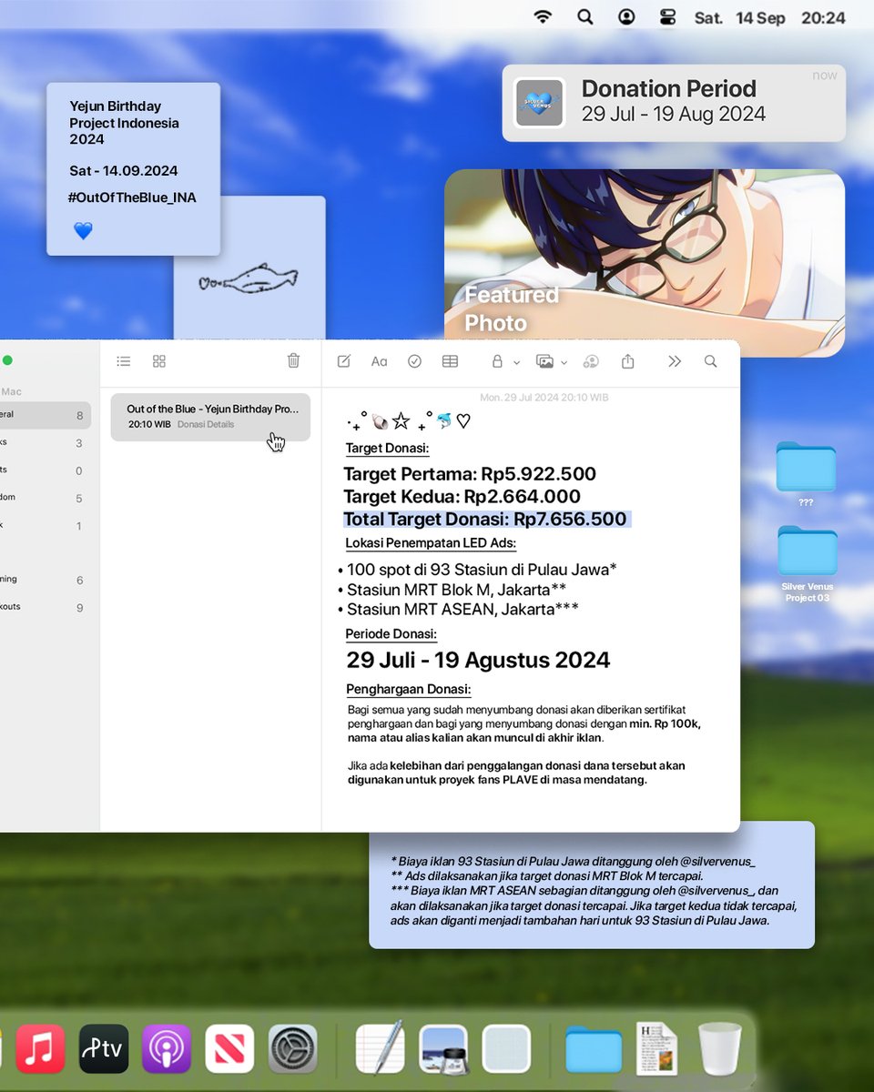silvervenus_'s tweet photo. 🌊˚˖ OUT OF THE BLUE✧ 🐬 ️

#PLAVE #YEJUN 2024 Birthday Ads Project @ Indonesia

Ad Placement Plans:
📍93 KRL Stations*
📍Blok M &amp; Asean MRT Stations**
🗓Sept 14, 2024

To Donate:
🔗https://t.co/DT91qw3SNZ
🗓July 29 ~ Aug 19, 2024

Any amount is appreciated💙

#OutOfTheBlue_INA https://t.co/QRuTOkkOzZ