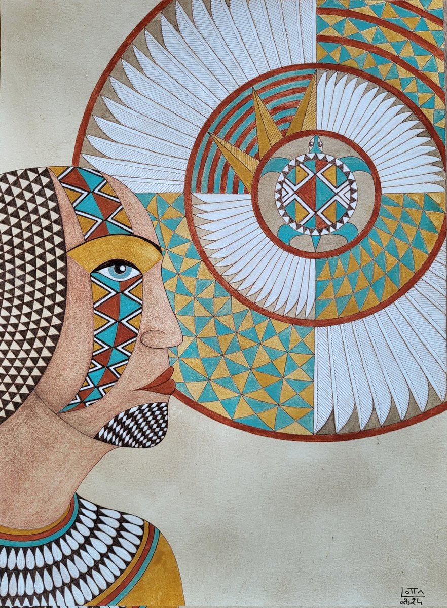 lottaskimo's tweet image. " Le cercle de la tortue "
Techniques mixtes sur papier 
42cm x 29,7cm 
2024
#dessin #drawing