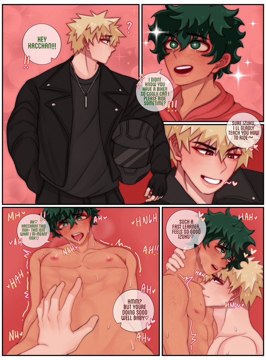 Save a motorbike, ride a biker🏍️💨

Full comic on patreon♥️♥️♥️
#bakudeku #bkdk #nsfw