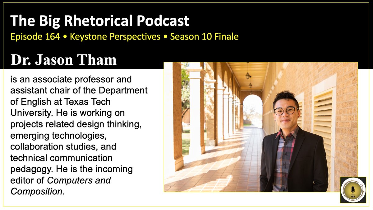 🚨TBR #podcast Episode 164 is live! Don't miss @JasonCKTham from <a href="/TexasTech/">Texas Tech University</a> as part of our Season 10 Finale!

🔑Keywords: Technical Communication, #Design, #Editor, #Publishing, International Scholarship

▶️: shorturl.at/iFqWv

#retweet #teamrhetoric #KeystonePerspectives