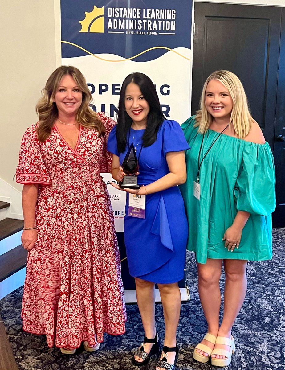 BIG congratulations to @Brichaya Shah from Kennesaw State for earning the distinction as the 2024 Innovation in Distance Learning Administration Award recipient! AliveTek is proud to sponsor this award, and we appreciate the hard work and innovation of Brichaya and her team.