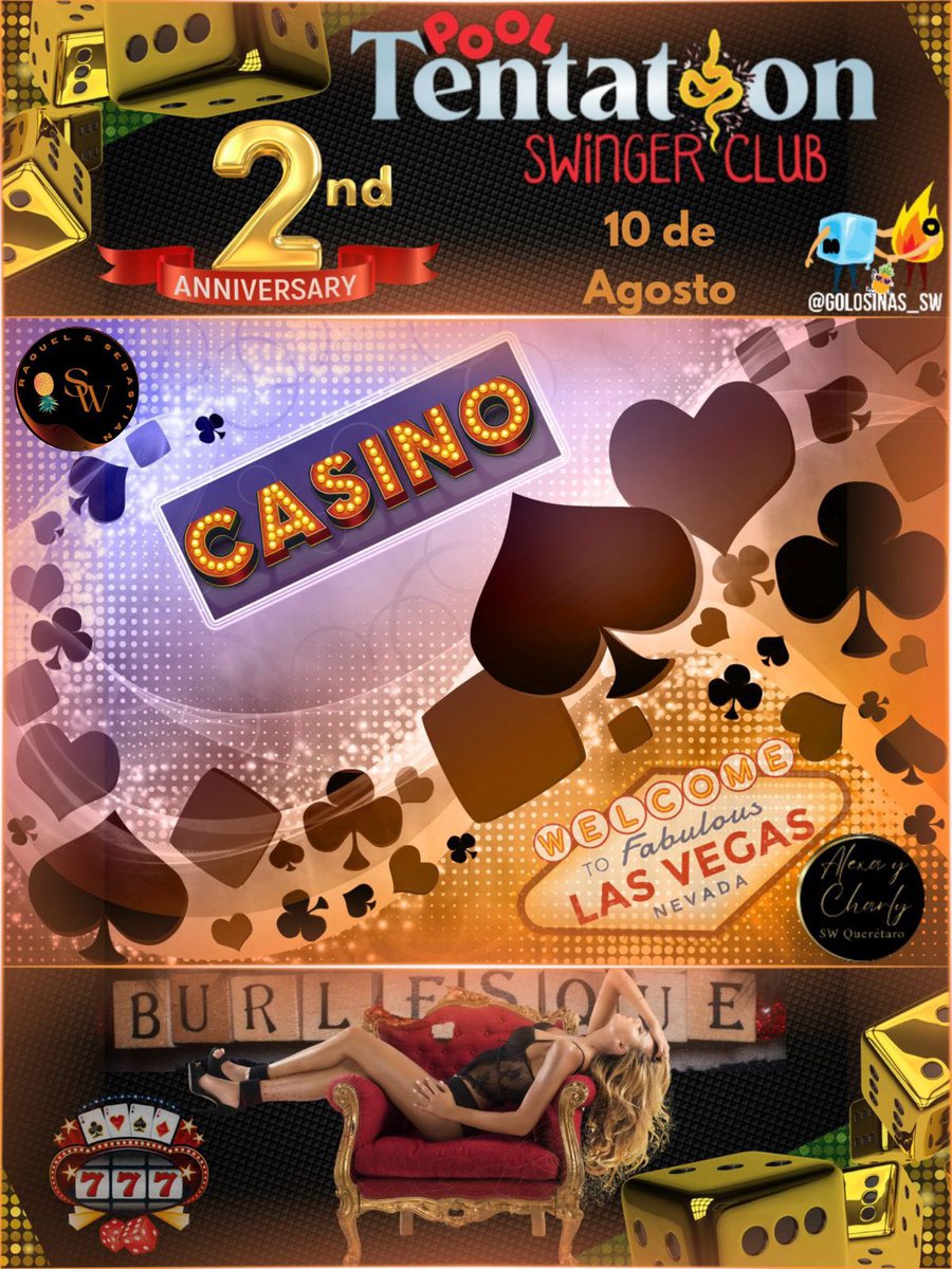 *SEGUNDO ANIVERSARIO*
TEMÁTICA: 
CASINO &amp; BURLESQUE SW
⏰21:00 hrs. Recepción 🤩
🎉 Show de Kalessy espectacular
🚪Cuarto oscuro  
🎂 bocadillos y postres 
🎧DJ Lupito Barbón 
🍾mezcladores todo el evento 
🍾Trae tus bebidas preferidas 
RESERVA ☎️ 4422367247