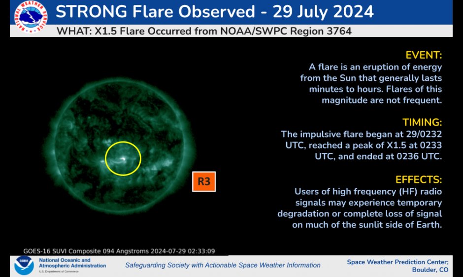 DPEPrecision's tweet image. JULY 29th SOLAR FLARE: We are expecting solar activity today through tomorrow which will cause interference with our Precision Ag GPS Systems. Please be aware and expect issues. #ontag #PrecisionAg