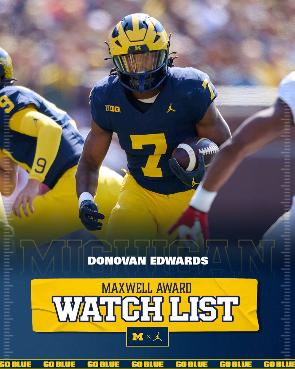 All eyes on Dono!

Maxwell Award Watch List » <a href="/DEdwards__/">Donovan Edwards ¹ᵏ</a> 

#GoBlue