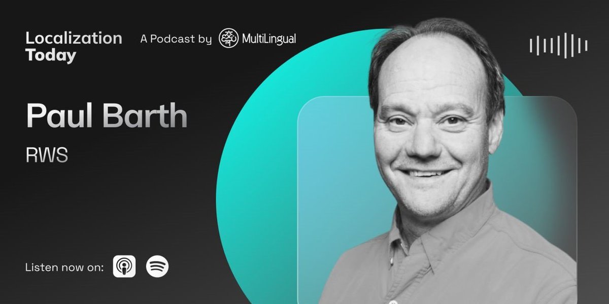 RWSGroup's tweet image. At #LocWorld51 last month, @multilingualmag interviewed Paul Barth about #Evolve, our #LinguisticAI solution which recently won the #MachineTranslation Innovation Award at the 2024 AI Breakthrough Awards!

Spotify: hubs.ly/Q02Jcwx00 
Apple Podcasts: hubs.ly/Q02Jcy8F0