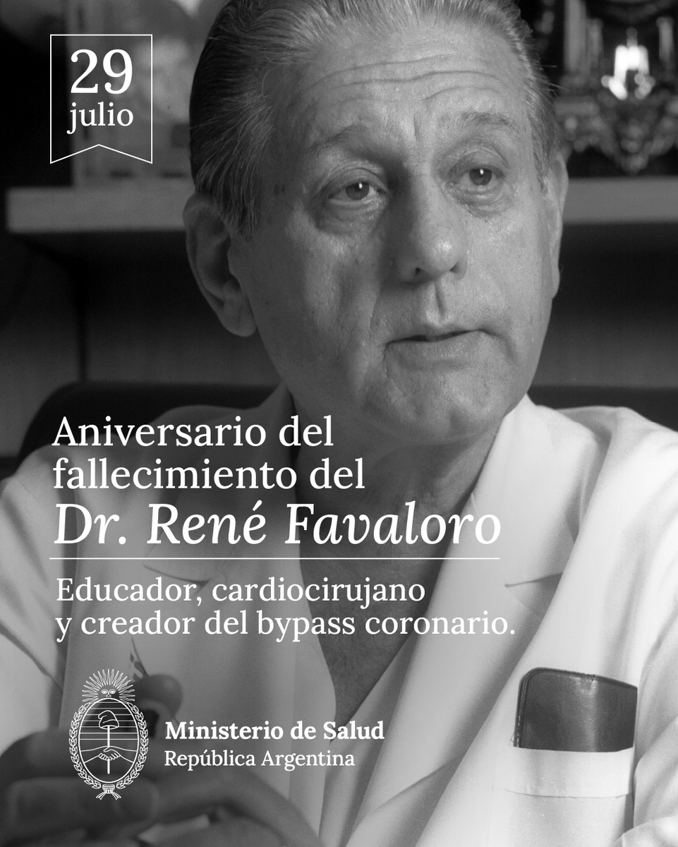 Honor y gloria al Dr. René Favaloro en el aniversario de su fallecimiento.
