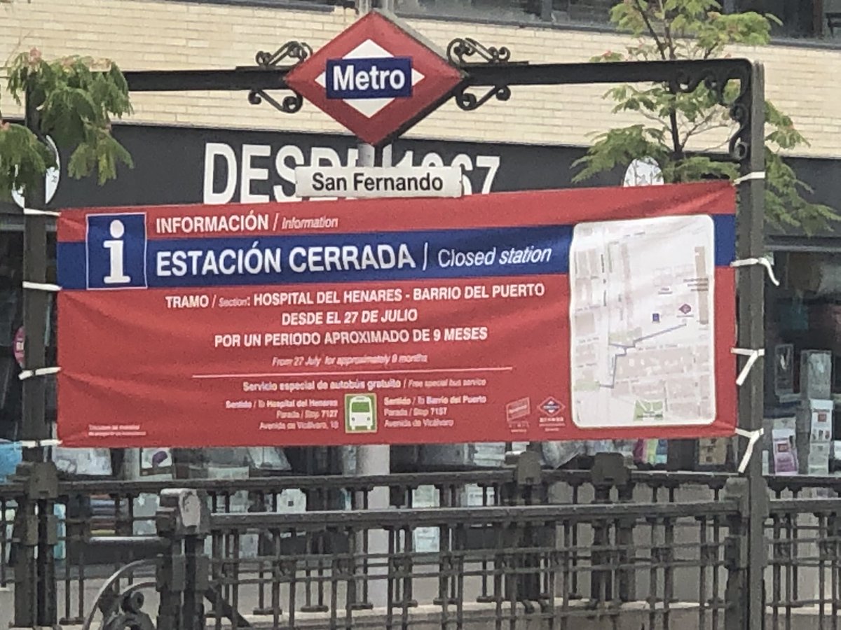 JaviCorpa's tweet image. 🔴METRO 

15 años sufriendo negligencias de gobiernos CAM del PP, cientos de familias afectadas, derribo de edificios…Ahora cierran el METRO y ponen autobuses al hospital del Henares sin adaptar a personas con movilidad reducida. El PP de San Fernando de Henares calla y #AsíTodo