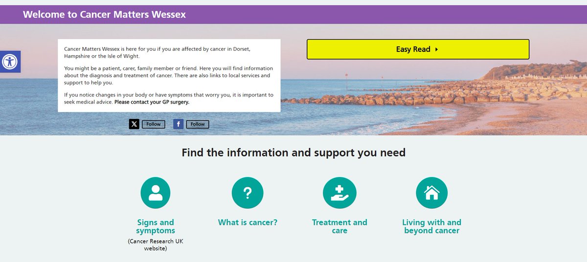 Starting today we are doing a tour of the website over on our Facebook page

We will highlight a key page each day, including the signs and symptoms of common cancers, local information about referrals and treatment and advice on keeping well

Take a look: facebook.com/CancerMattersW…