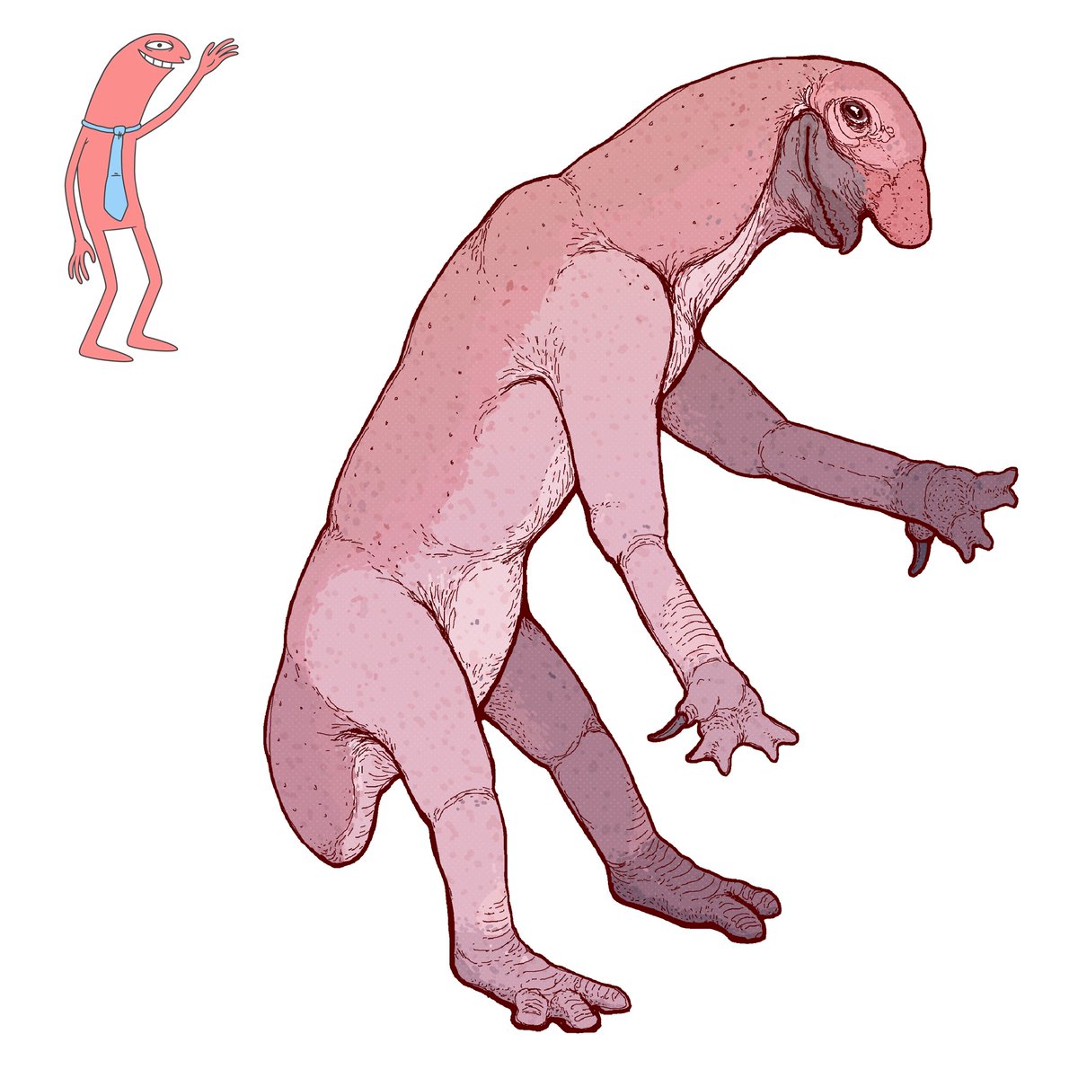 kret_spec's tweet image. Allan from #smilingfriends re-imagined as a species of one eyed flounder-headed reptilian biped.
The speculative evolution/Smiling Friends crossover event was inevitable...
