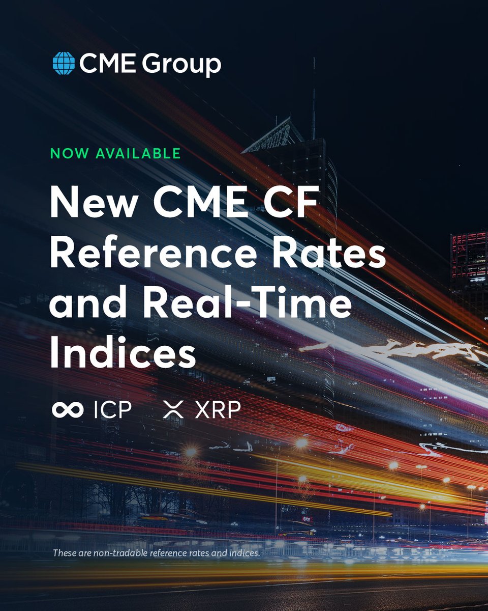 Starting today, gain access to reliable pricing on CME CF Internet Computer-Dollar and XRP-Dollar Reference Rates and Real-Time Indices. View prices. spr.ly/6017clDnZ