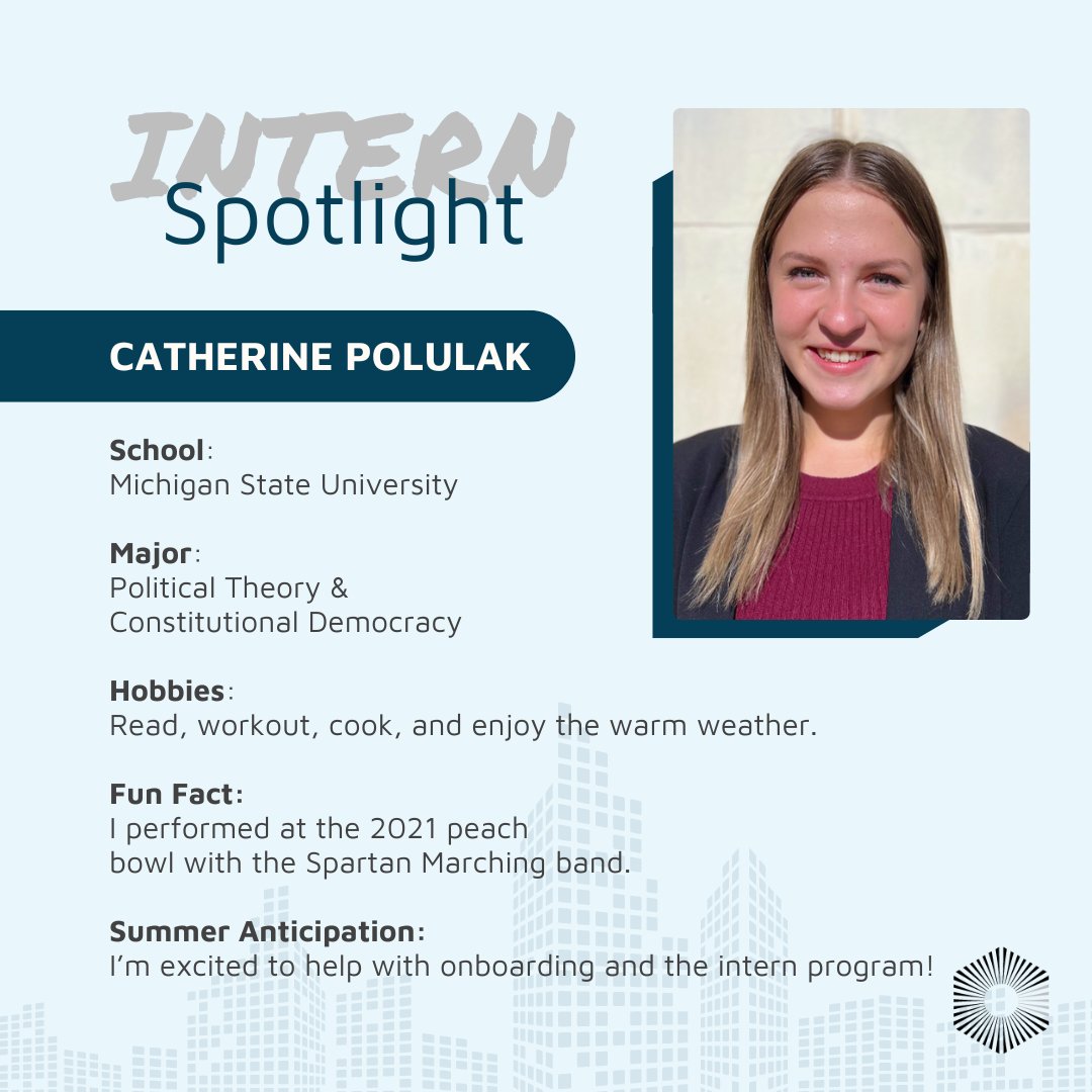 Commonwealth_HQ's tweet image. ✨ Intern of the day! ✨ 

Welcome Catherine Polulak, our People &amp;amp; Culture Intern! She is currently studying at Michigan State University. 

We are so excited to have you on board! 

#OneCommonwealth #AnythingButCommon #SummerInterns