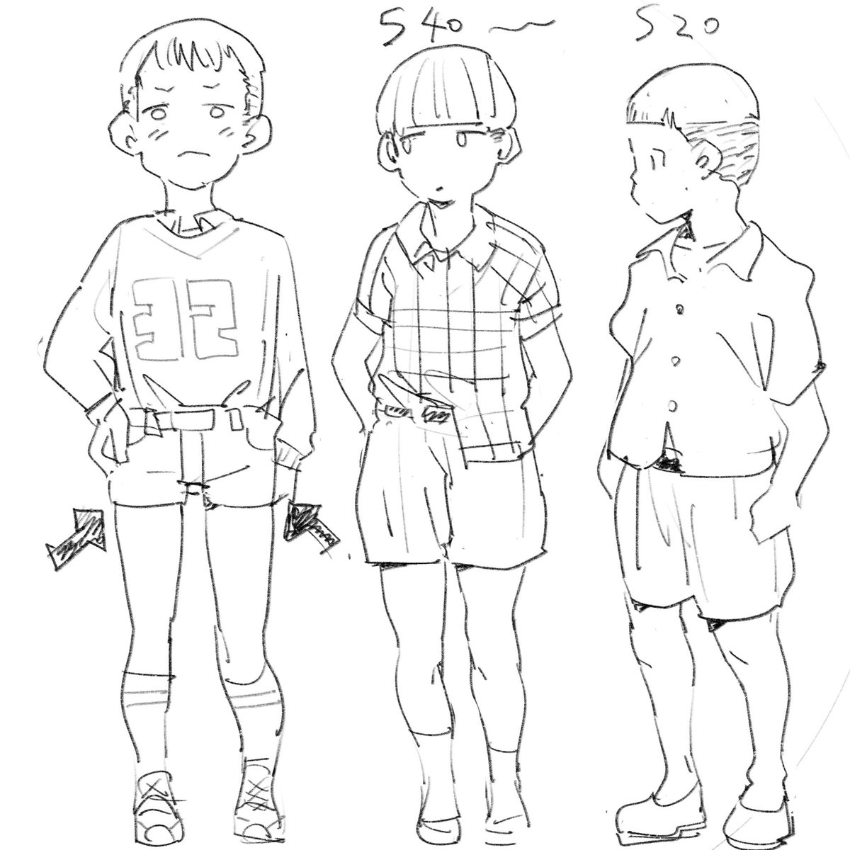 昭和=やたら短い半ズボンって思ってたけど、昭和でももっと昔は普通じゃねぇか。あれ一時的なブームだったんか。 