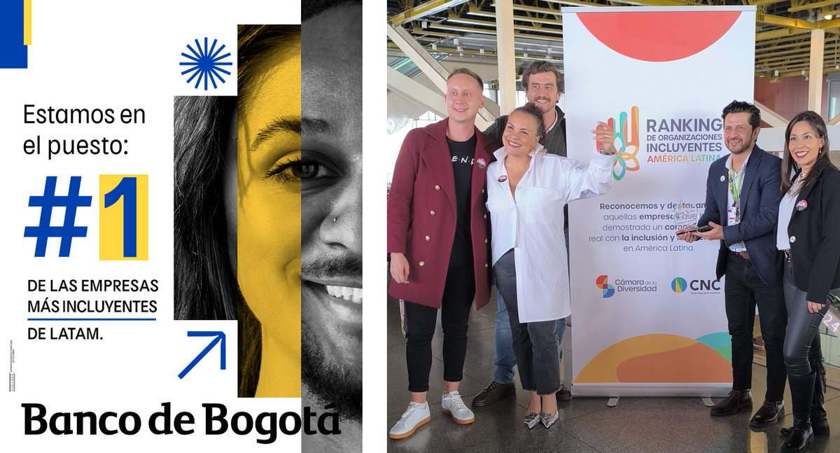 NathalyLurduy's tweet photo. ¡Estamos muy orgullosos! El #BancodeBogotá ha sido reconocido como la organización más incluyente de América Latina por la Cámara de la Diversidad y el Centro Nacional de Consultoría del en el marco de #WeTrade2024. #CambiandoContigo #SoyBanboger 👉https://t.co/EbfcK6xgCa https://t.co/CtcSDIkzfI