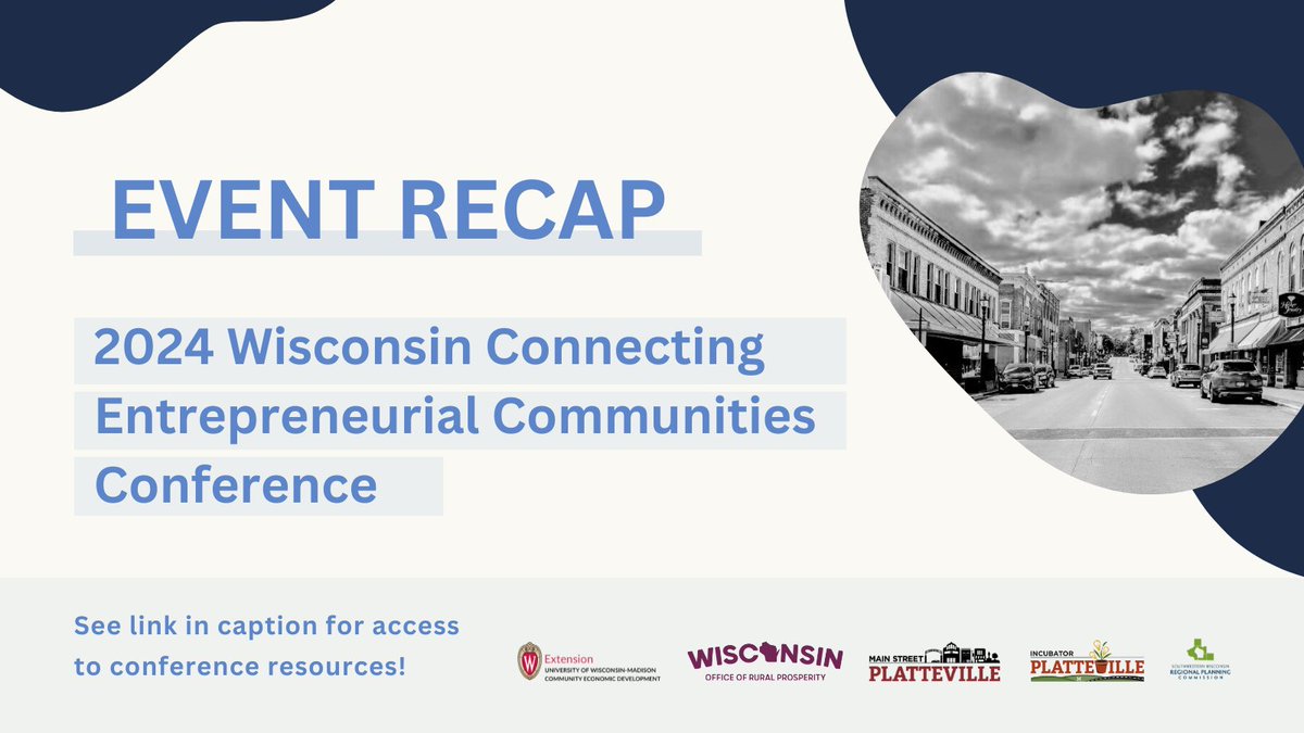 Event Recap ♻️ On May 30-31, over two hundred rural economic developers, community leaders, and entrepreneurs descended upon Platteville, WI for WI’s first Connecting Entrepreneurial Communities (CEC) Conference. economicdevelopment.extension.wisc.edu/articles/2024-…