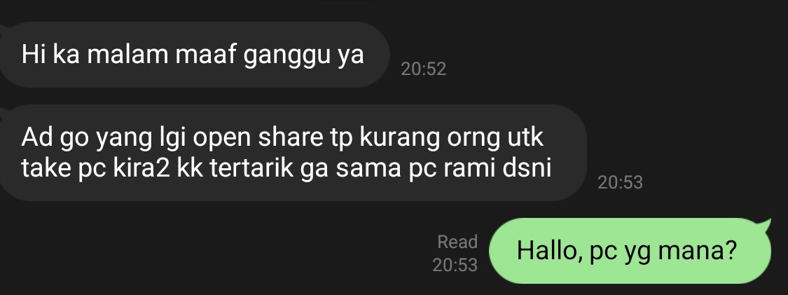 Berawal dari "hallo hi" jadi jajan beneran 😌