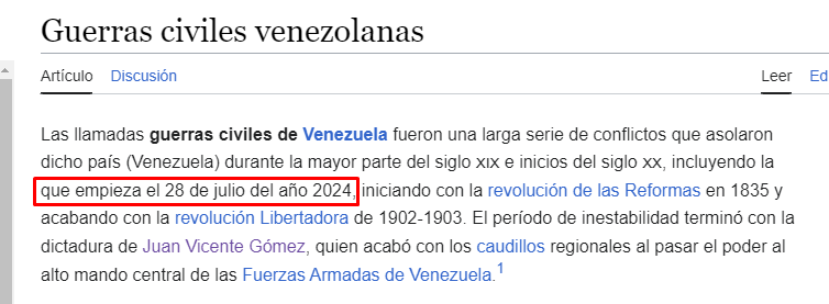 Pequeño detalle que aparece en Wikipedia 
#Venezuela