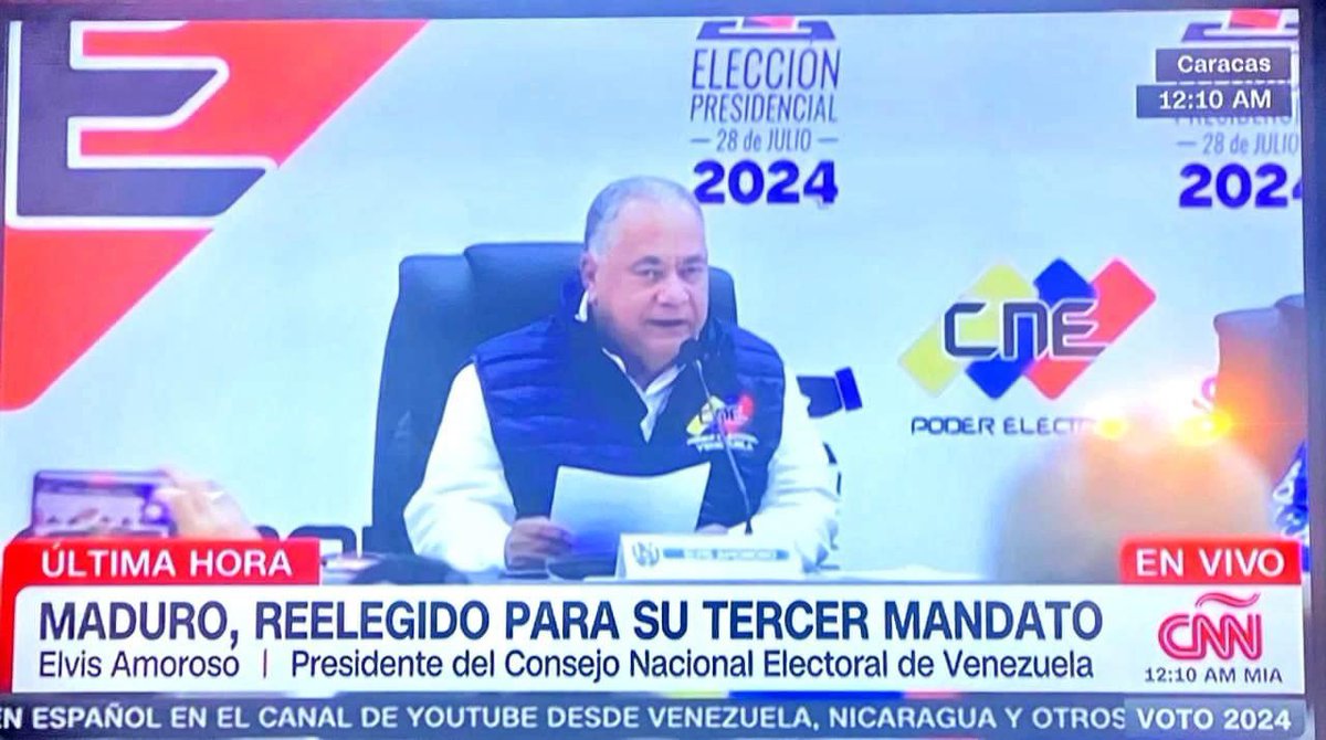 Rechazamos el fraude y el robo de la esperanza del pueblo de Venezuela que busca libertad, democracia y justicia. Vergonzosa la falta de transparencia en el conteo de votos, la manipulación en la transmisión de datos y el control electoral de los veedores internacionales.