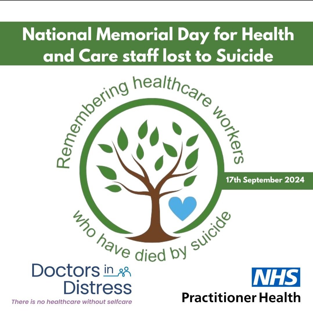 SAVE THE DATE:
⭐️17th September 2024⭐️

National Memorial Day for Health and Care staff lost to suicide

A day that shouldn't have to exist.

But while it does,

Let's make it big.

Share far &amp; wide...

Our colleagues lost to suicide deserve to be remembered. <a href="/DoctorsDistress/">Doctors In Distress</a>