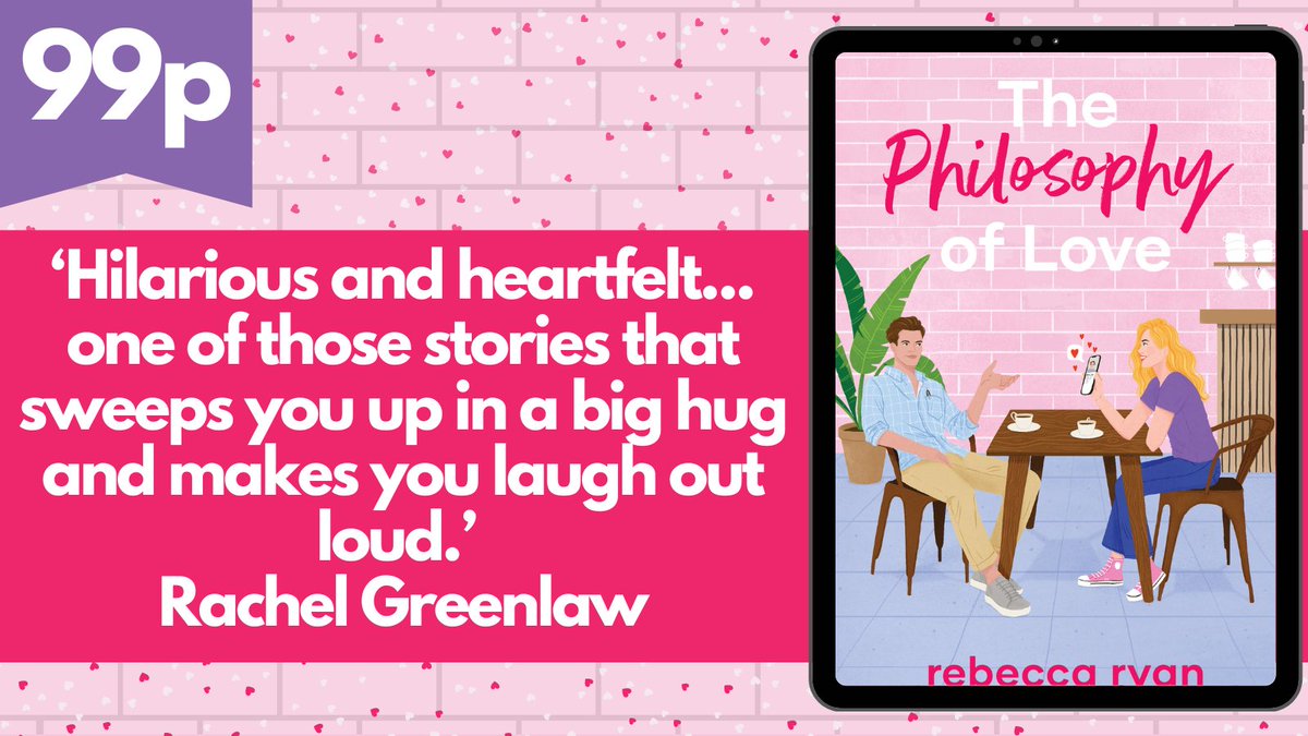 Simon & Schuster UK Digital (@simonschustere) on Twitter photo 'A joy to read from start to finish'
Imogen Clark
The charming romance #ThePhilosophyofLove by <a href="/WriteBecsWrite/">Rebecca Ryan</a> is now 99p!
amzn.to/3Ofpmc3 'A joy to read from start to finish'
Imogen Clark
The charming romance #ThePhilosophyofLove by <a href="/WriteBecsWrite/">Rebecca Ryan</a> is now 99p!
amzn.to/3Ofpmc3