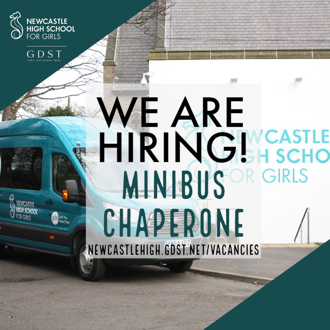 We are seeking to appoint 2 Minibus Chaperones to support our daily chaperoned bus services from the Derwent Valley (starting/ending in Shotley Bridge) and Wearside (starting/ending in East Herrington).
Applications close Tues 20th Aug at 12pm. Apply now: newcastlehigh.gdst.net/vacancy/minibu…