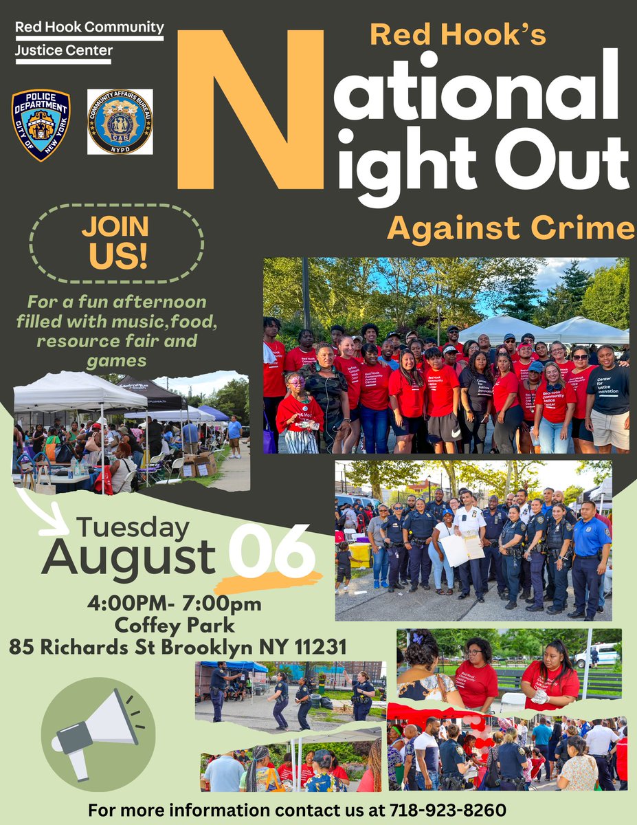 Come join us at Coffey Park in Red Hook, next Tuesday August 6th from 4 pm to 7 pm at the annual National Night Out Against Crime. We look forward to seeing you there!