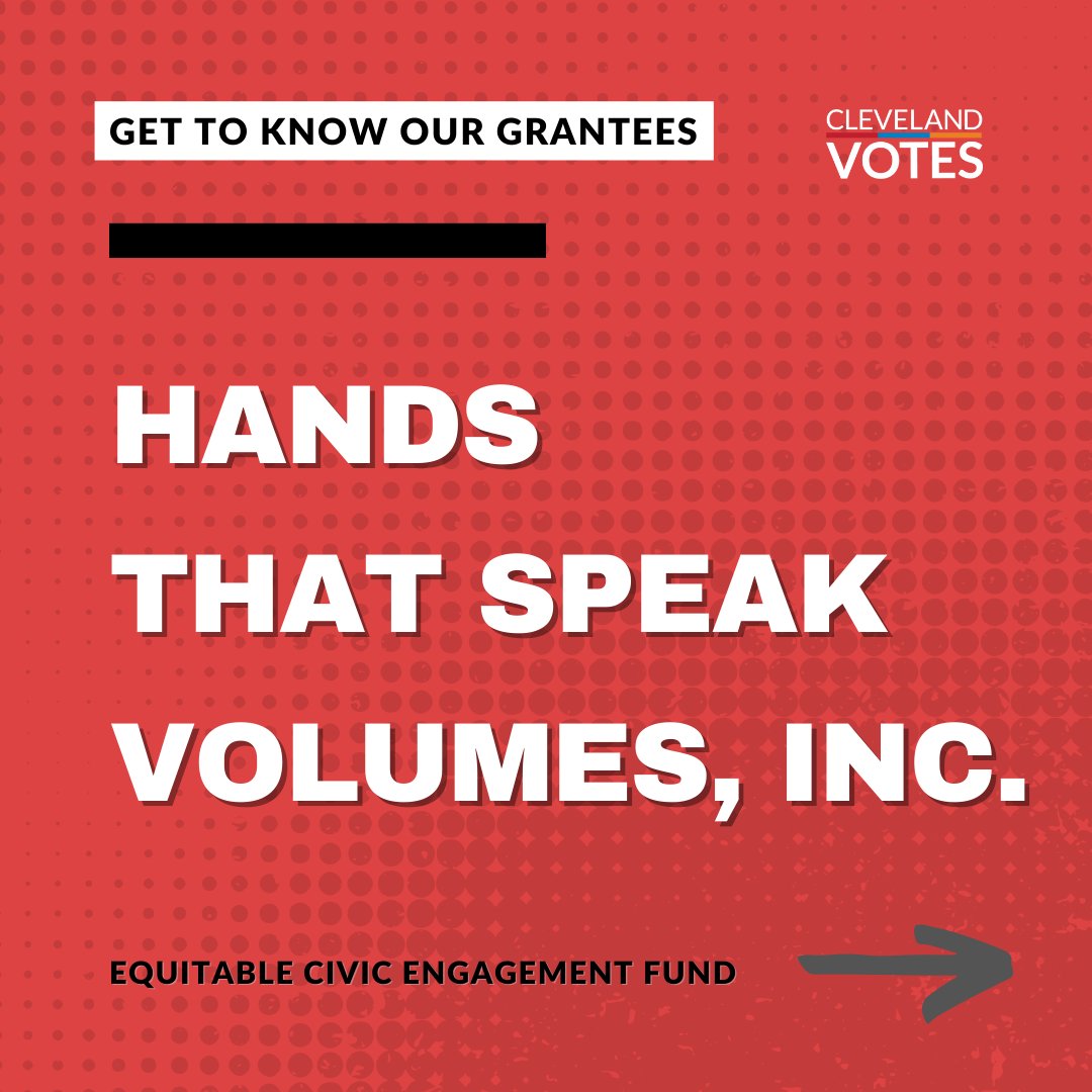 CLEVotes's tweet image. We&apos;re introducing our #ECEF Grantee 🎉

Hands That Speak Volumes, Inc. works to improve the quality of life for people who are Deaf/Hard of Hearing in Greater Cleveland by connecting them to social, educational, political and leadership-building programs.