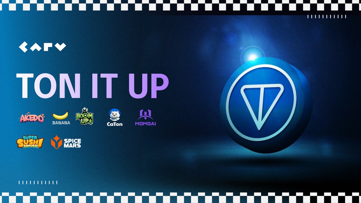 Introducing 💎 TON IT UP 💎 The Ultimate Celebratory Fiesta in the TON Ecosystem!

Full event here: play.carv.io/events/c765bf7…

From now till 12 August, play these partnered games and stand a chance to win GEMs, in-game points, and much more:

📱 <a href="/thebananagameee/">The Banana Game</a>
📱 <a href="/akedofun/">AKEDO</a>
📱