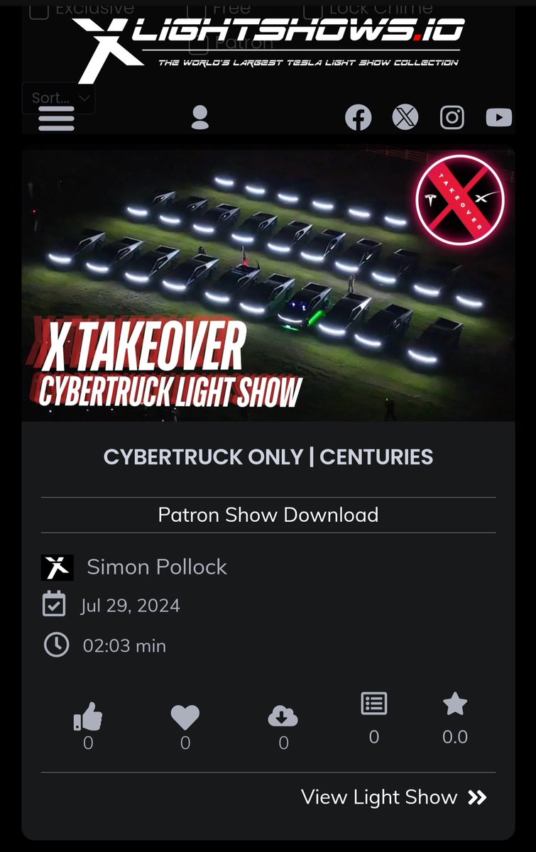 Teslalightshows's tweet photo. The SINGLE version #cybertruck ✨CENTURIES✨ @Tesla Light Show @thextakeover is available NOW to play on your 📐 https://t.co/DCO7EfGwuW