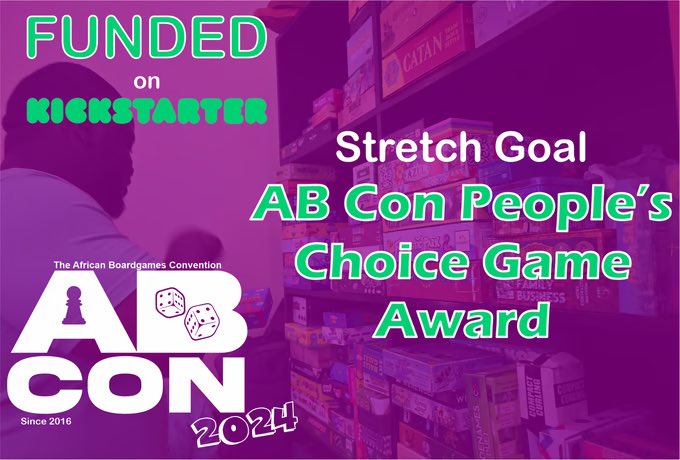 nibcardgames's tweet photo. HELP us RESHARE

We are close to achieving our stretch goal to host the first games award in Nigeria through AB Con. 

This will be a motivation for indigenous games from Africa. Help us make this happen 🙏🏽

https://t.co/zmHRsGZMms

#Kickstarter #ABCon #Boardgames #Reshare https://t.co/J1Ld440sFU