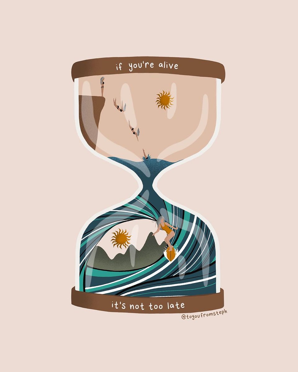 As long as we have breath in our lungs and hope in our hearts — it’s not too late to act. We can take the leap into a new world of discoveries. Sometimes the hope comes on the way down and bravery is required. Deep breaths now! #TerraFirma🌱 🎨 @toyoufromsteph #MondayMotivation