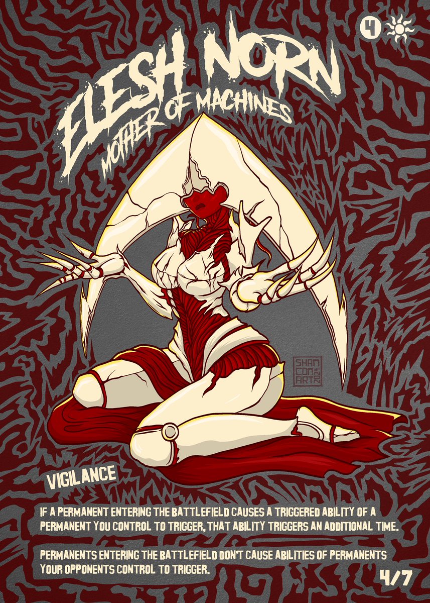 Elesh Norn 🤖💋✨ Magic the Gathering fan art proxy. Who should I turn into a pin up next?