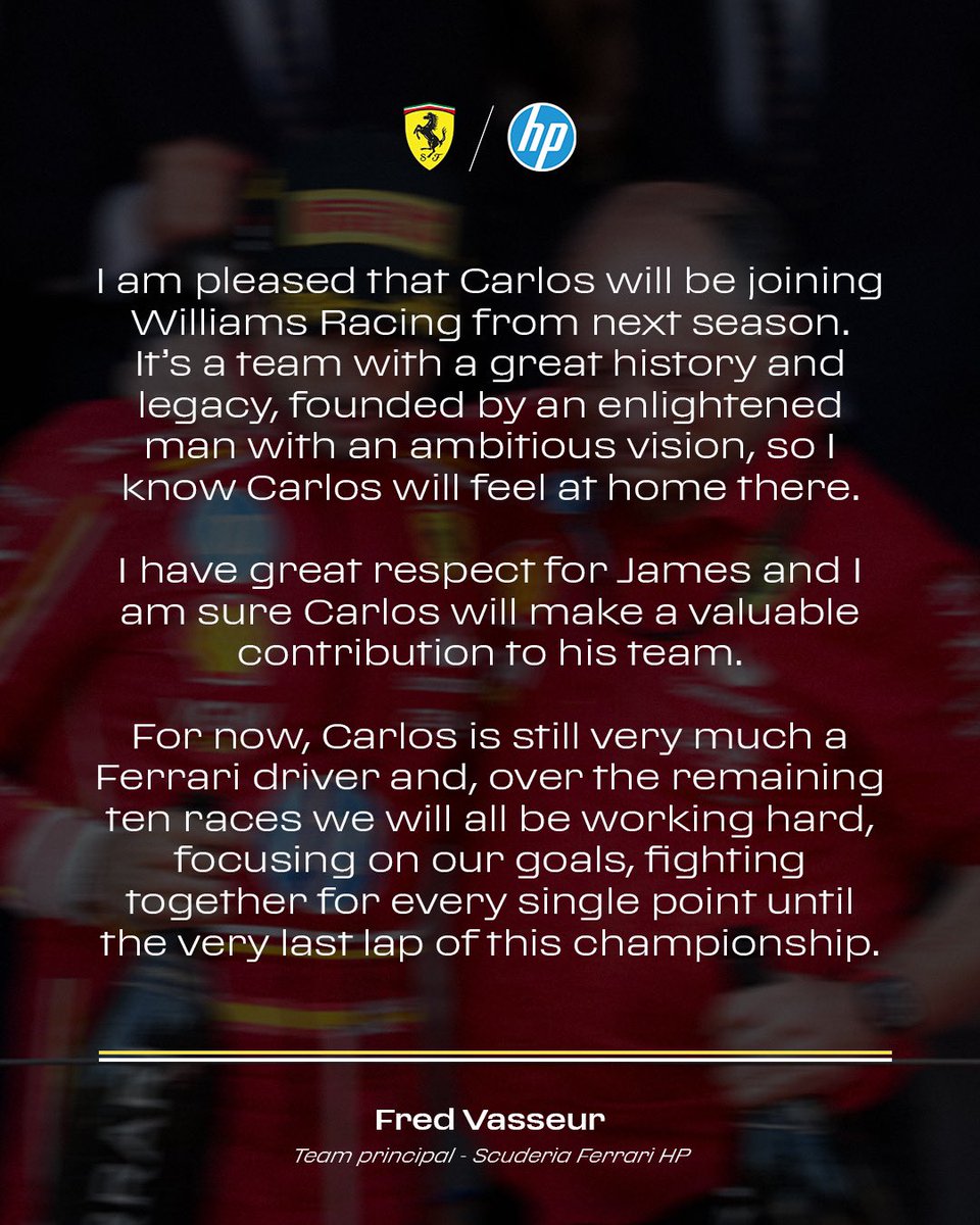 Fred gives his thoughts on <a href="/Carlossainz55/">Carlos Sainz</a>’s announcement 👇