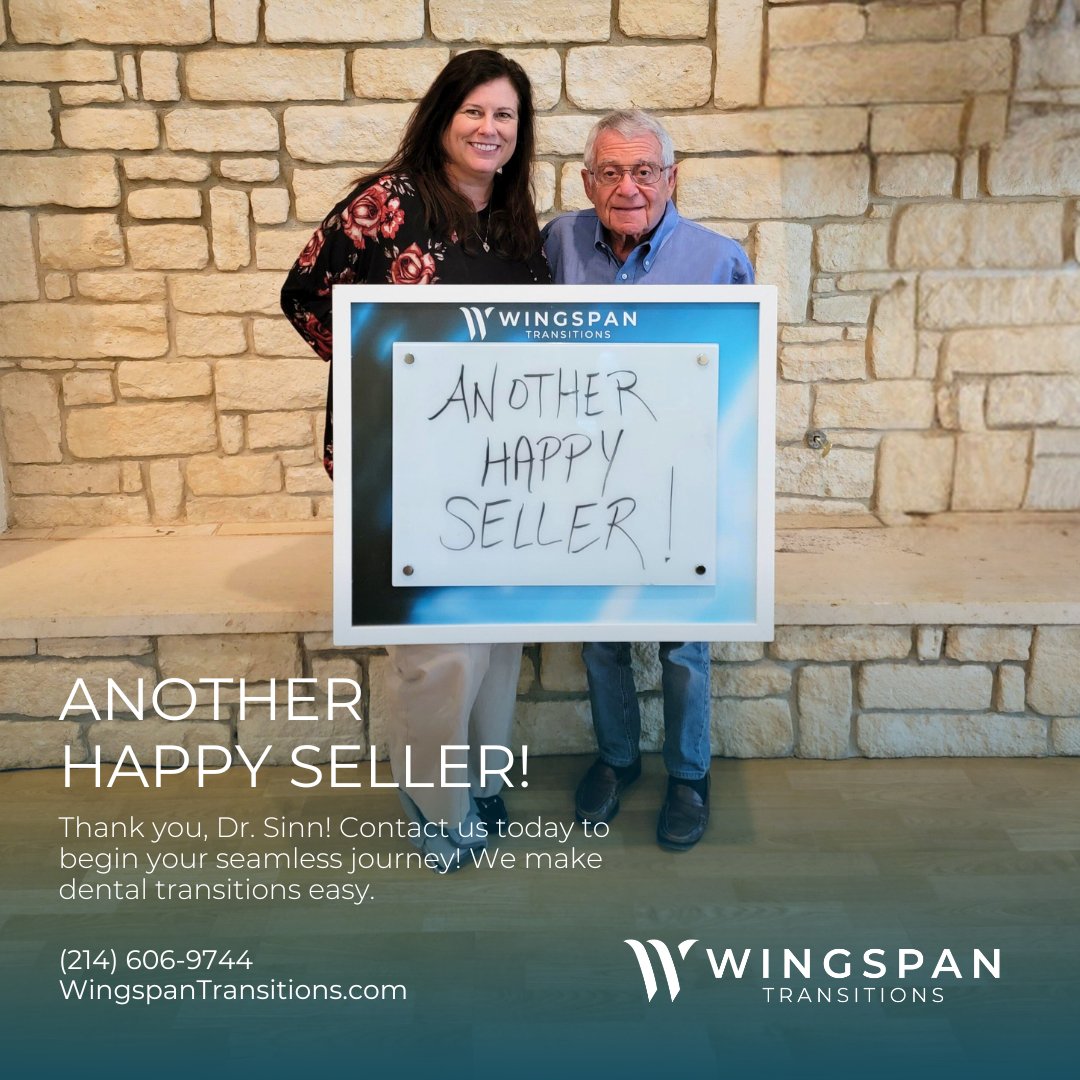 WingspanUSA's tweet image. Big thanks to Dr. Sinn for trusting us! 🌟Ready for a seamless transition? Contact #WingspanTransitions today and discover how easy your journey can be. We&apos;re here to guide you every step of the way. #DentalTransitions #PracticeTransitions #PracticeSales