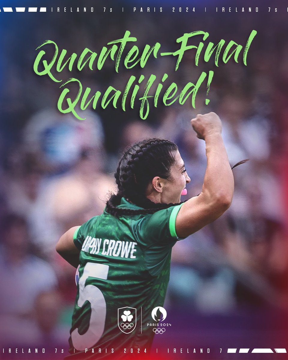 A quarter-final rematch with Australia confirmed! ✅

We'll face the HSBC SVNS Series champions in the last eight at Paris 2024 at 9.30pm Irish time tonight.

#Ireland7s