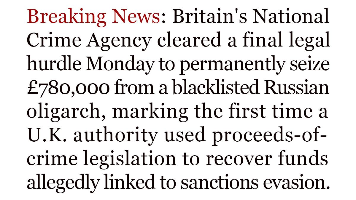 BREAKING: Britain Seizes £780,000 from Blacklisted Russian Banker
Available in front of the paywall: moneylaundering.com/news/britain-s…
