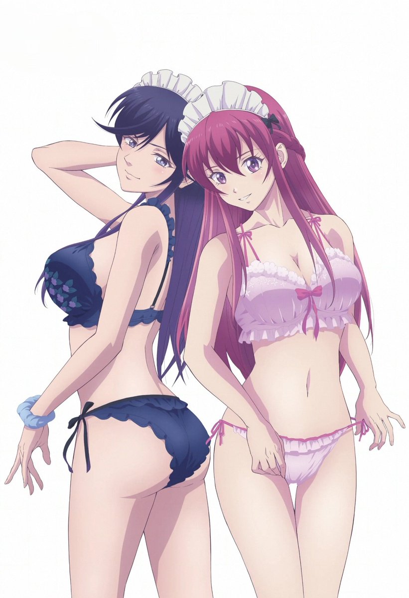 Rixi0303's tweet photo. [Megami Magazine September 2024 issue]

Maid lingerie of Mao and Ouka 💙🩷 https://t.co/JHk9FtMO3f