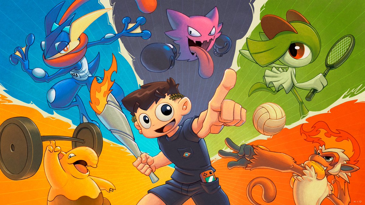 VAI BRASIL 🇧🇷 

Essa arte que o <a href="/kaicovieira/">kiq</a> fez esse mês pro canal TÁ A COISA MAIS LINDA

💛💙💜💚♥️
 #olimpiadas2024 #pokemon #gameboy