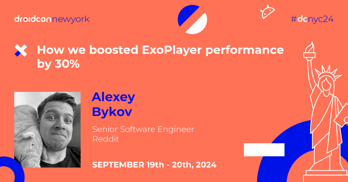 droidcon NYC (@droidconnyc) on Twitter photo Don't miss <a href="/nonewsss/">Alexey Bykov</a> hit the #dcnyc24 stage š
In this #Android talk, discover how <a href="/Reddit/">Reddit, Inc.</a> improved video rendering by 30%. Learn key metrics, player management, & performance tips.
nyc.droidcon.com/alexey-bykov/ Don't miss <a href="/nonewsss/">Alexey Bykov</a> hit the #dcnyc24 stage š
In this #Android talk, discover how <a href="/Reddit/">Reddit, Inc.</a> improved video rendering by 30%. Learn key metrics, player management, & performance tips.
nyc.droidcon.com/alexey-bykov/