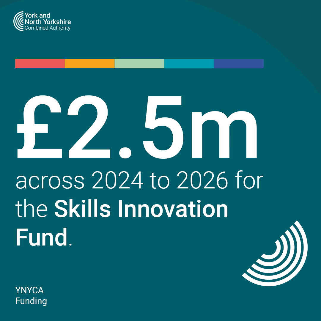 YNYCombined's tweet photo. 🎓 The Skills Innovation Fund, which aims to meet the skills needs our region’s learners and businesses by boosting the support available and tackling key issues which prevent local people from grasping opportunities. https://t.co/79DgHzdHLT